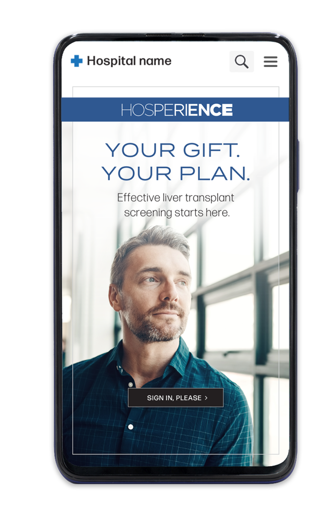 A phone screen with an advertisement for hosperience.